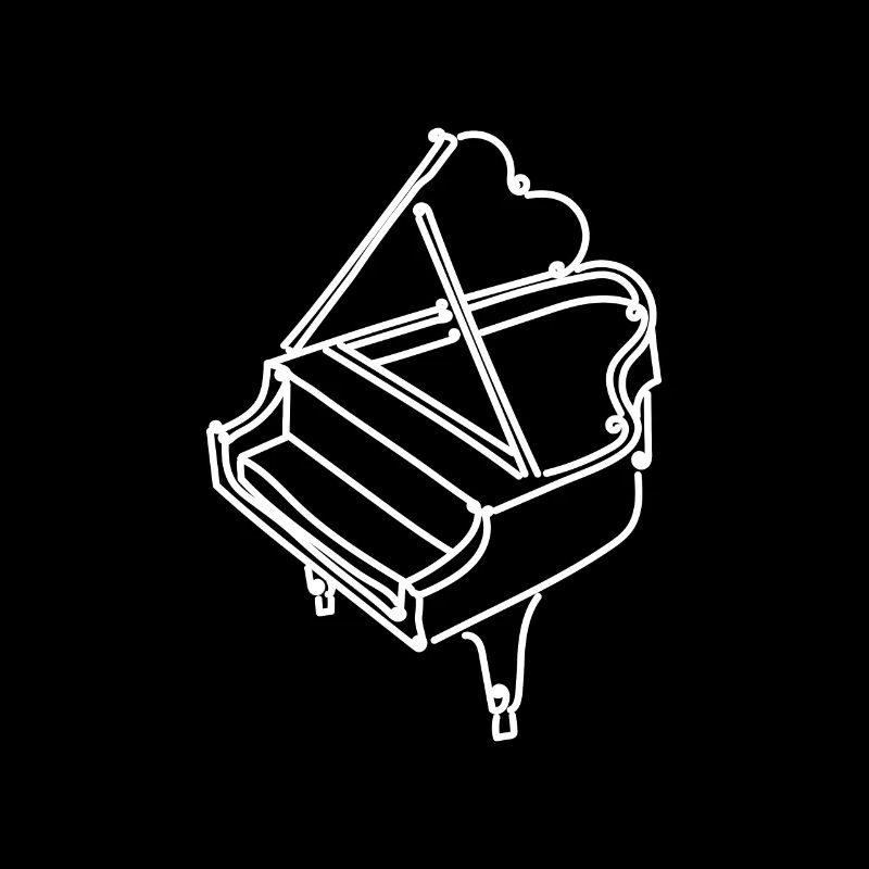 Piano à queue dessiné au trait