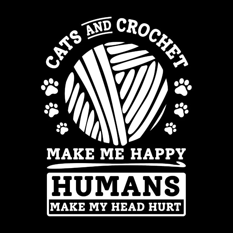 Cats and crochet make me happy
