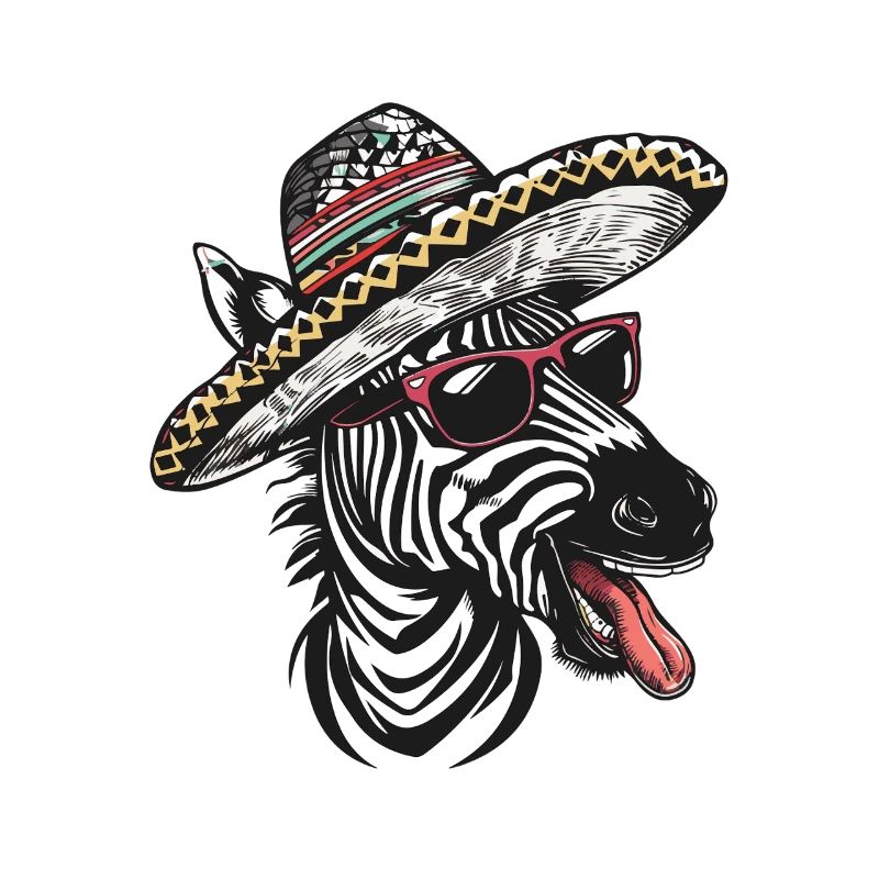 Zebra Comic Funny Sombrero