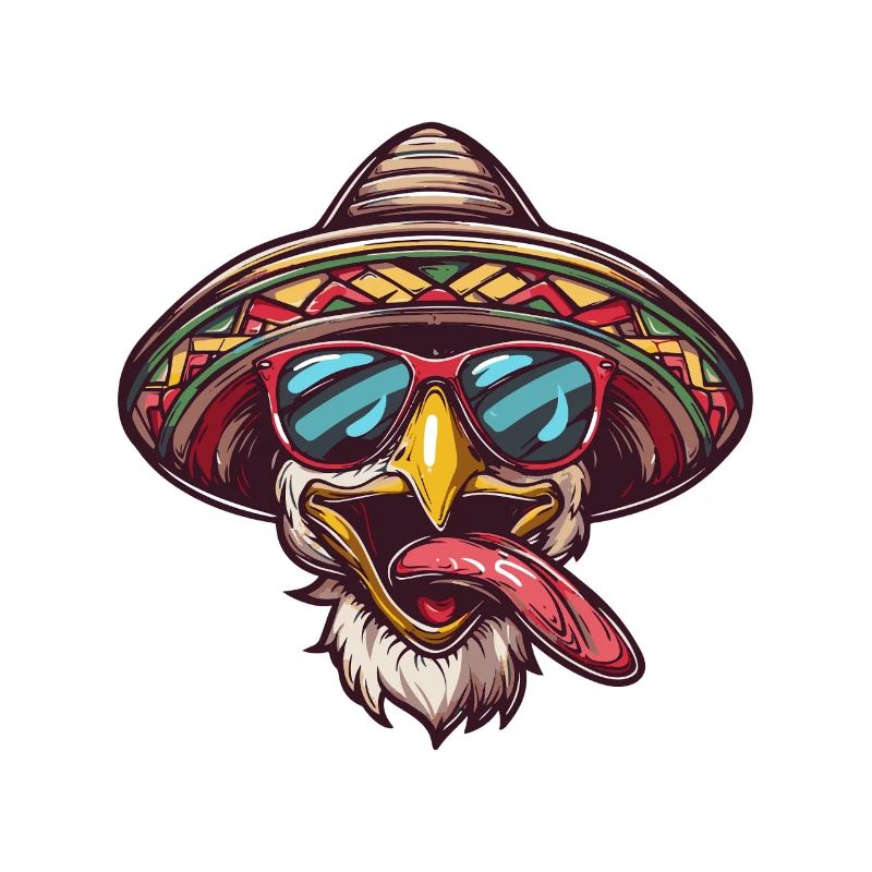 Chicken Comic Funny Sombrero