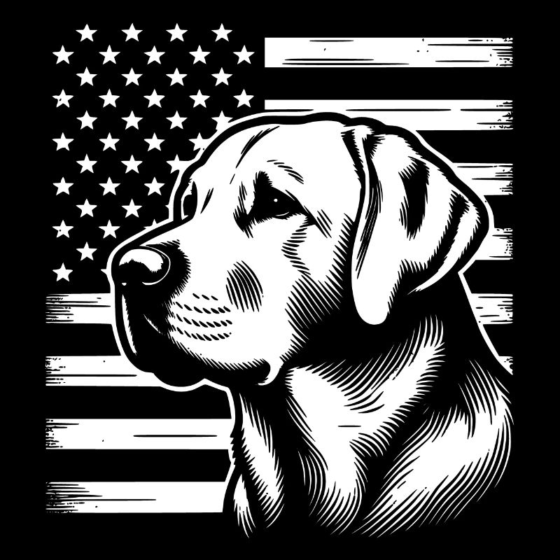 Labrador Retriever Lab avec drapeau américain