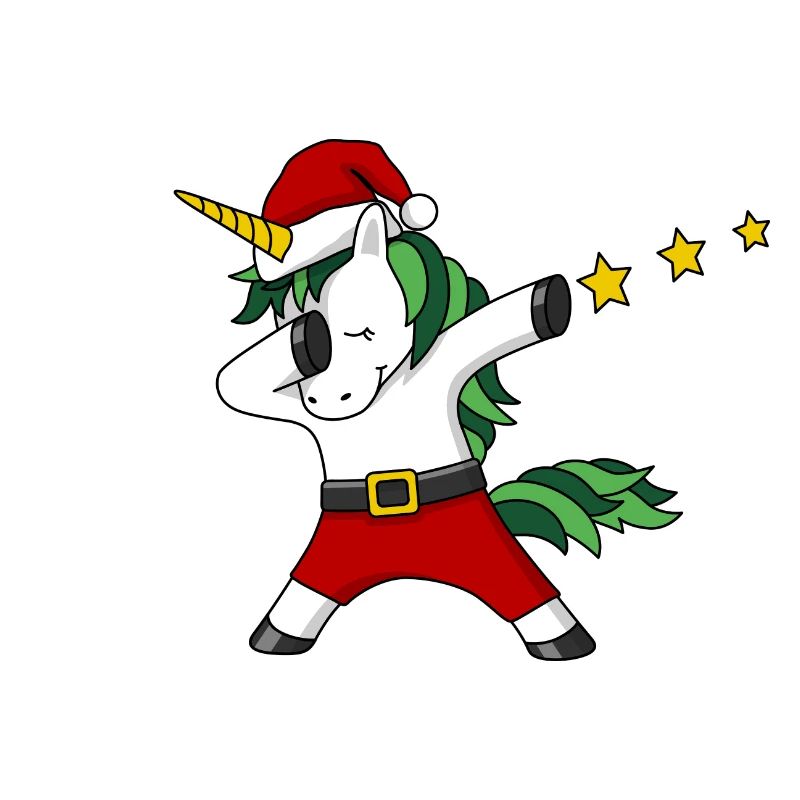 Weihnachten Einhorn dabing Weihnachtsmann