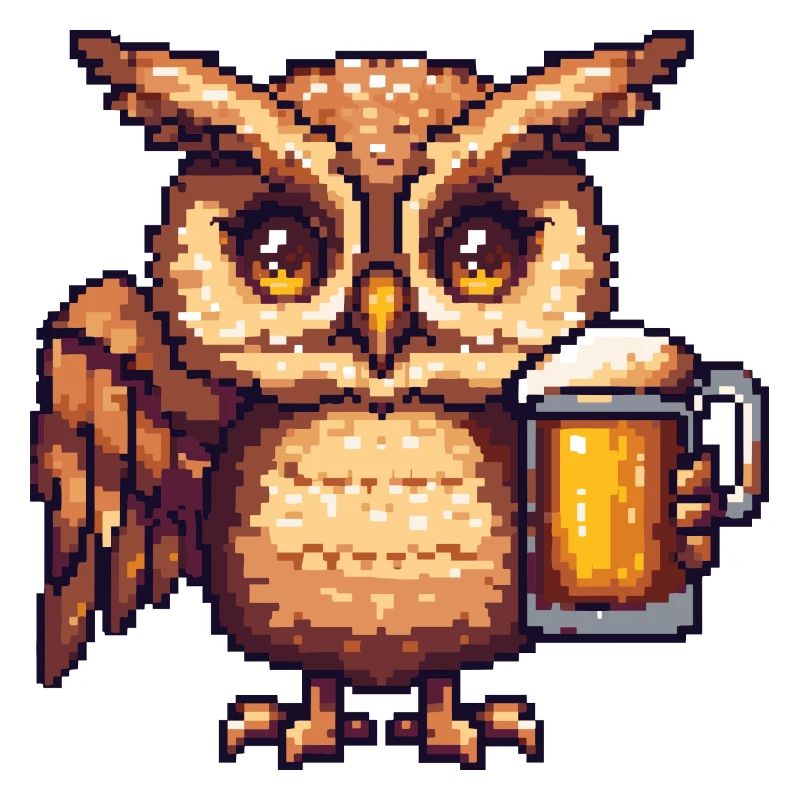 Eule Bier Pixel
