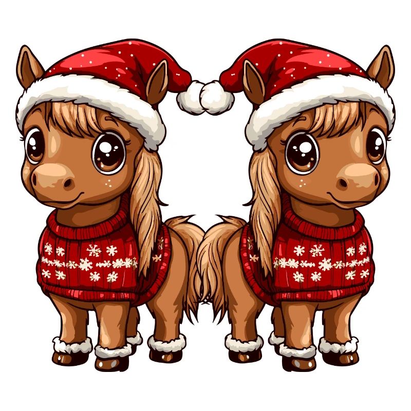 Equipe de Noël à cheval