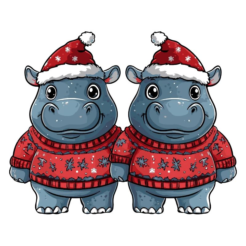 L’équipe de Noël des hippopotames