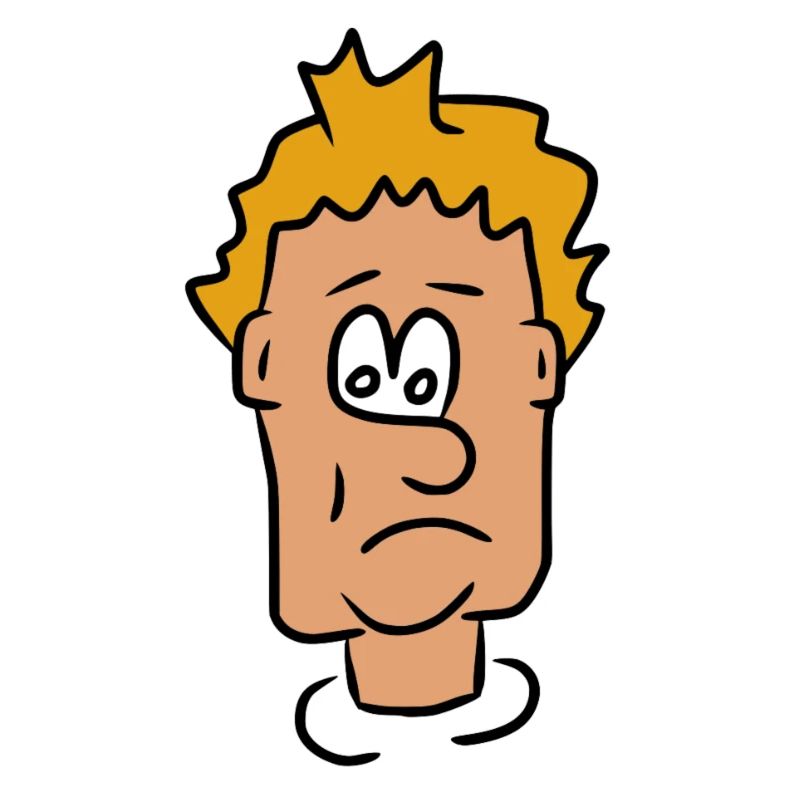 Sad comic face dissatisfied
