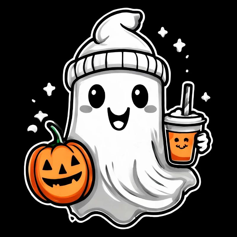 Cute Ghost: Cute Ghost Friend with Pumpkin