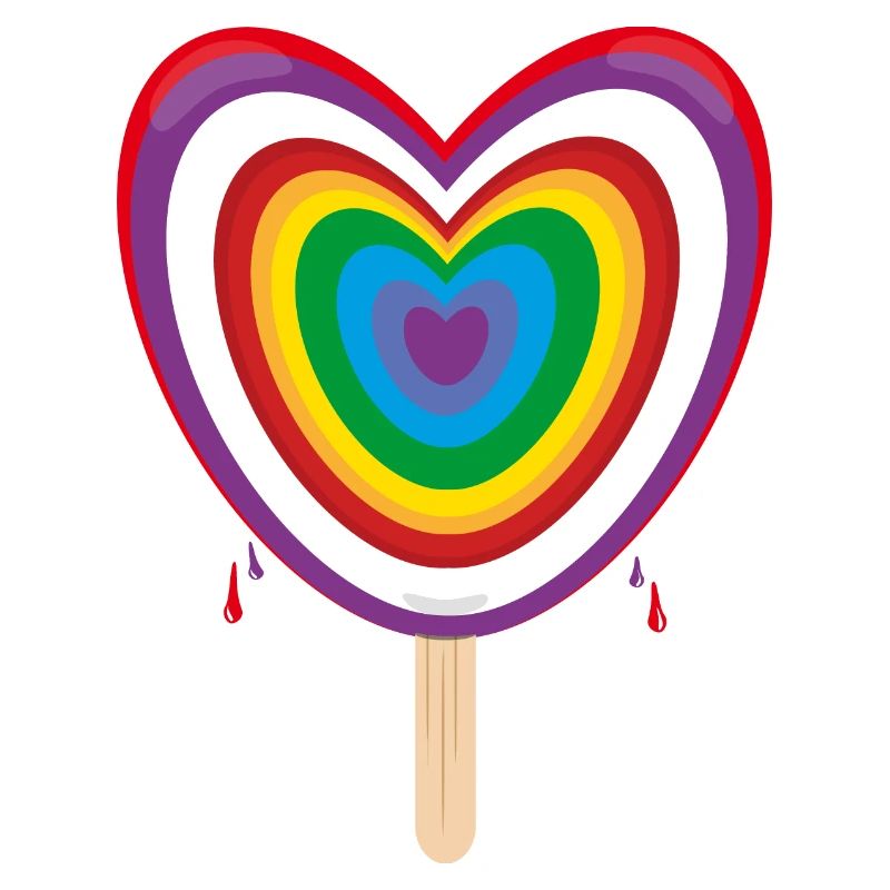 Regenbogen mit viel Herz und Eis.