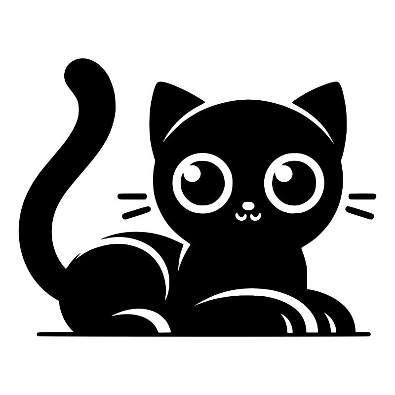 Drôles de chats avec de grands yeux Dessin