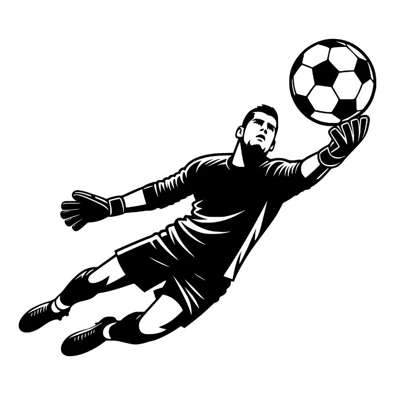 Dynamic goalkeeper illustration flying ball