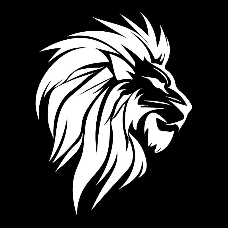Evil Lion Head Tattoo Style Elegant Mane