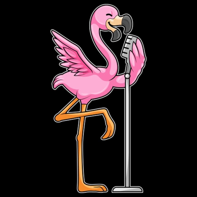Flamingo à Singing with Microphone