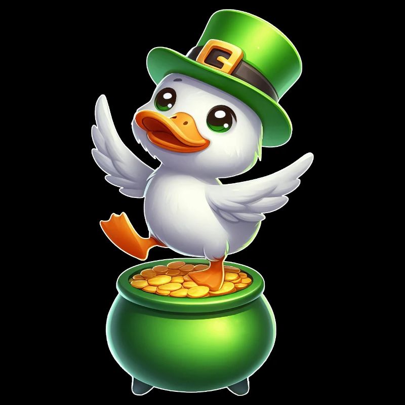 Doux Canard De La Saint-Patrick Chapeau Haut de Forme Trèfle