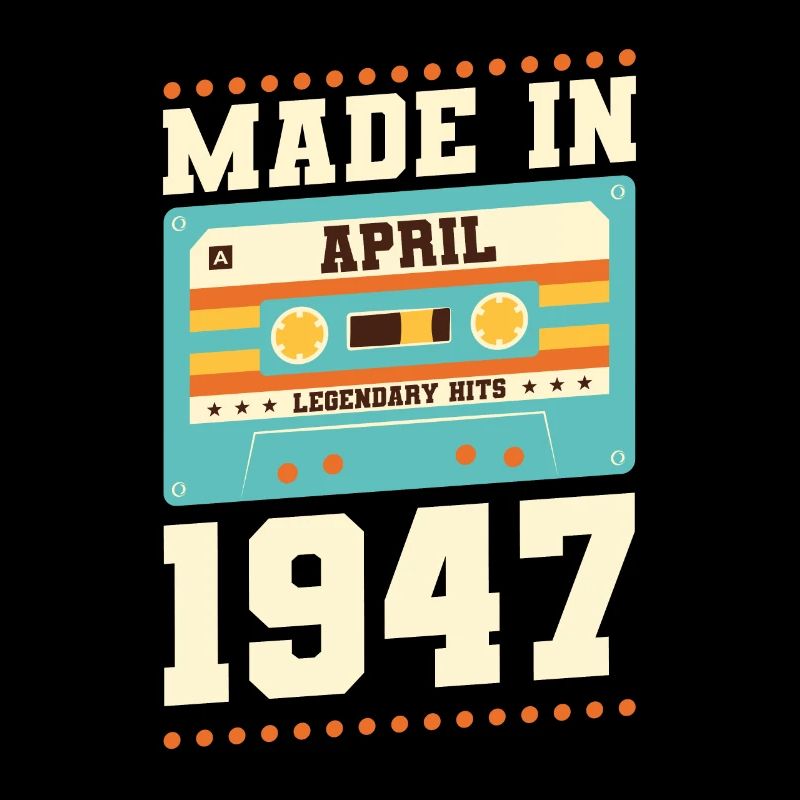 76e anniversaire Avril Né en 1947 Idée cadeau