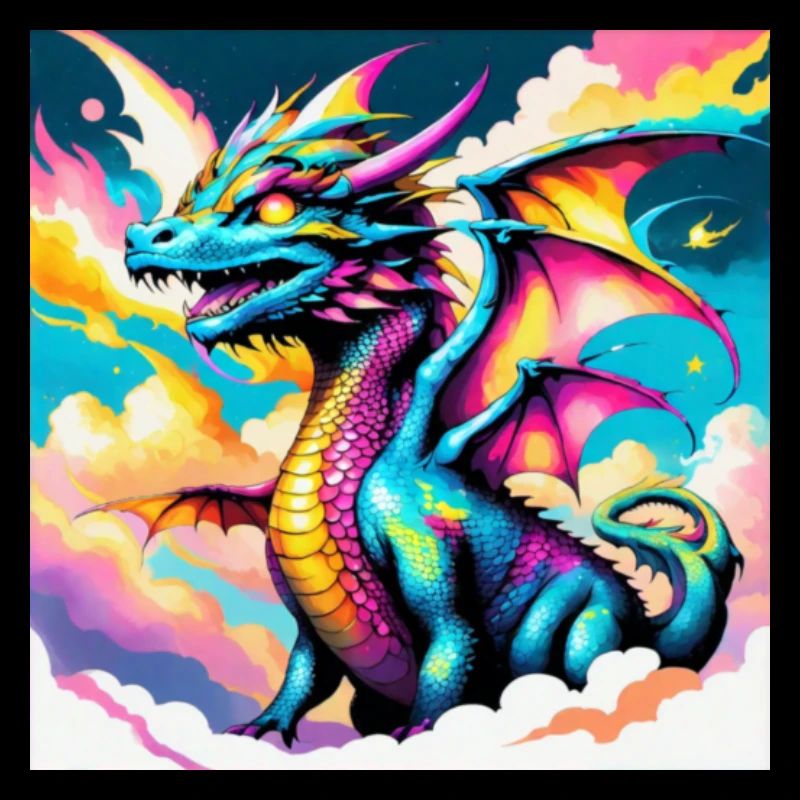 Drache mit Regenbogen
