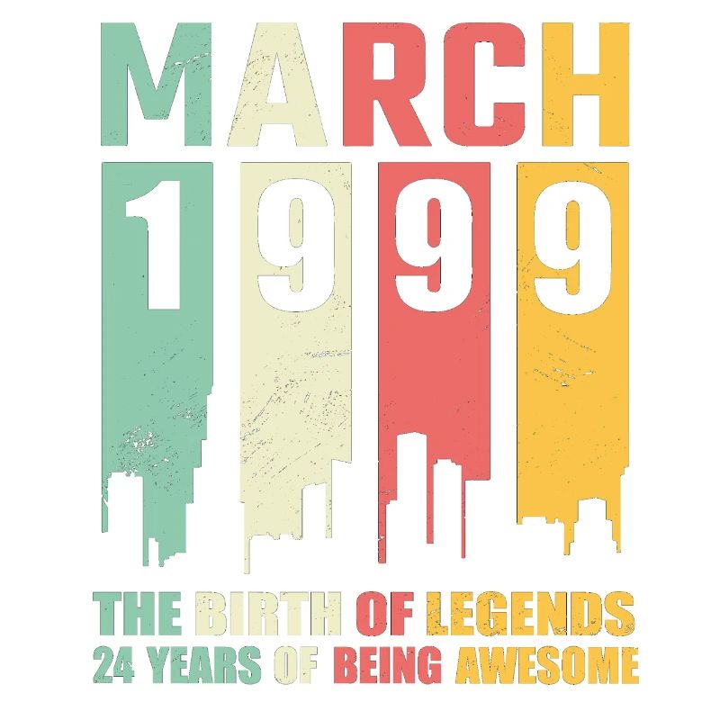 24th birthday March Born 1999 Gift idea