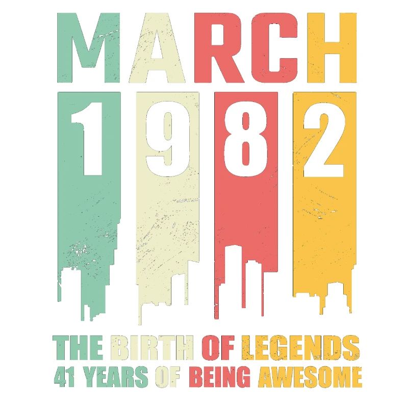 41st birthday March Born in 1982 Gift idea