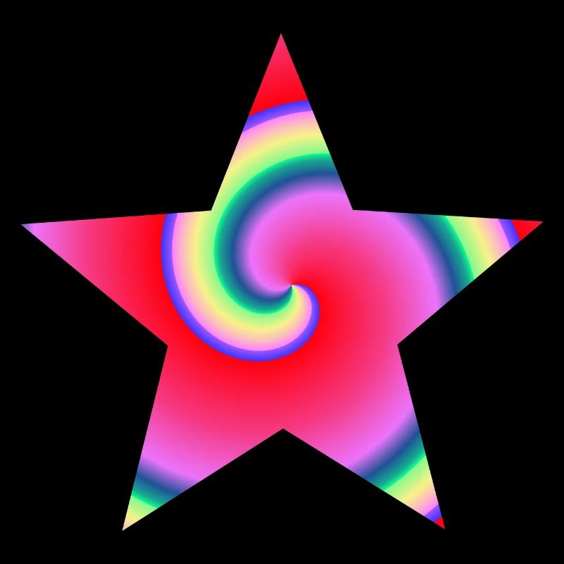 Star colorful gift idea spiral pattern