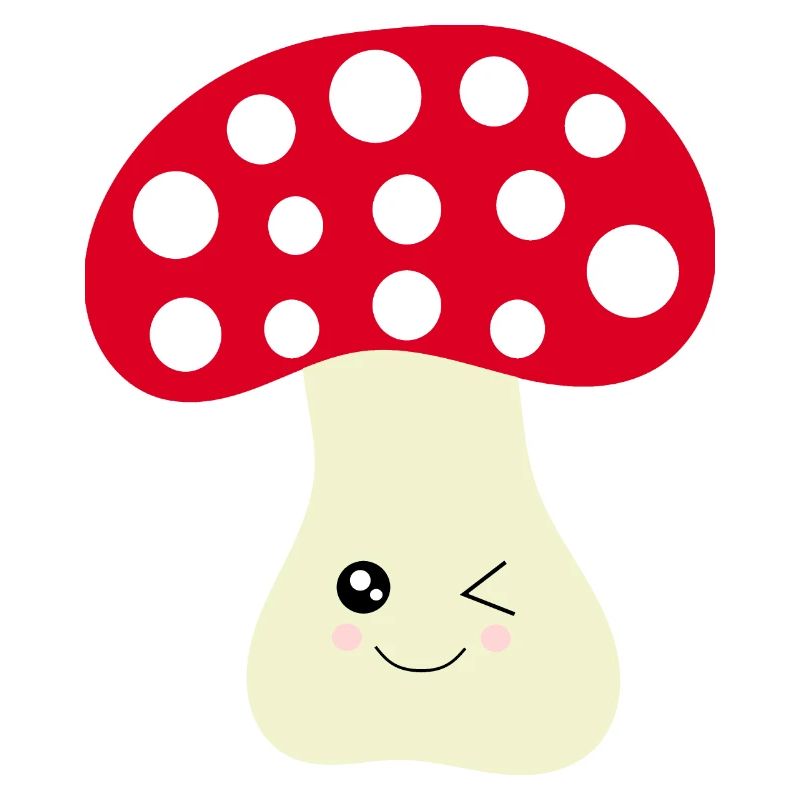 Kawaii Mushroom Toadstool cute red with face