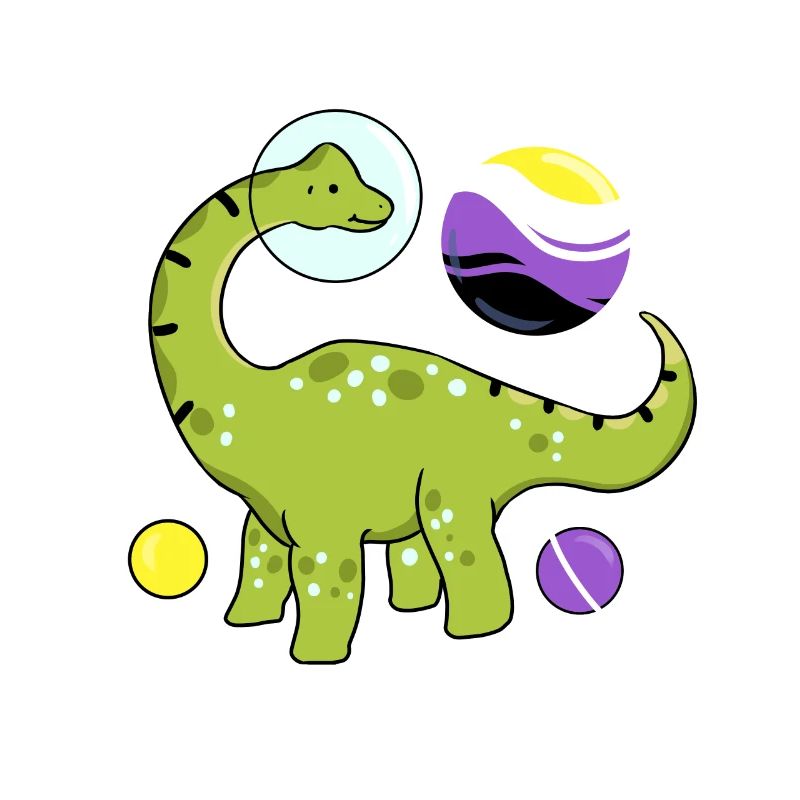 Brachiosaurus Nonbinary Pride Space Nonbinary P