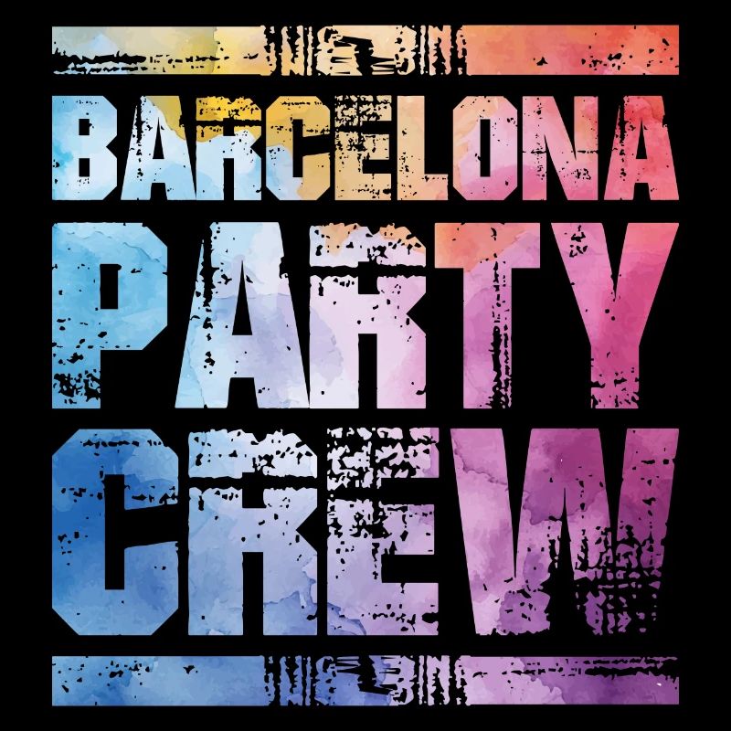 Équipe de fête de Barcelone colorée