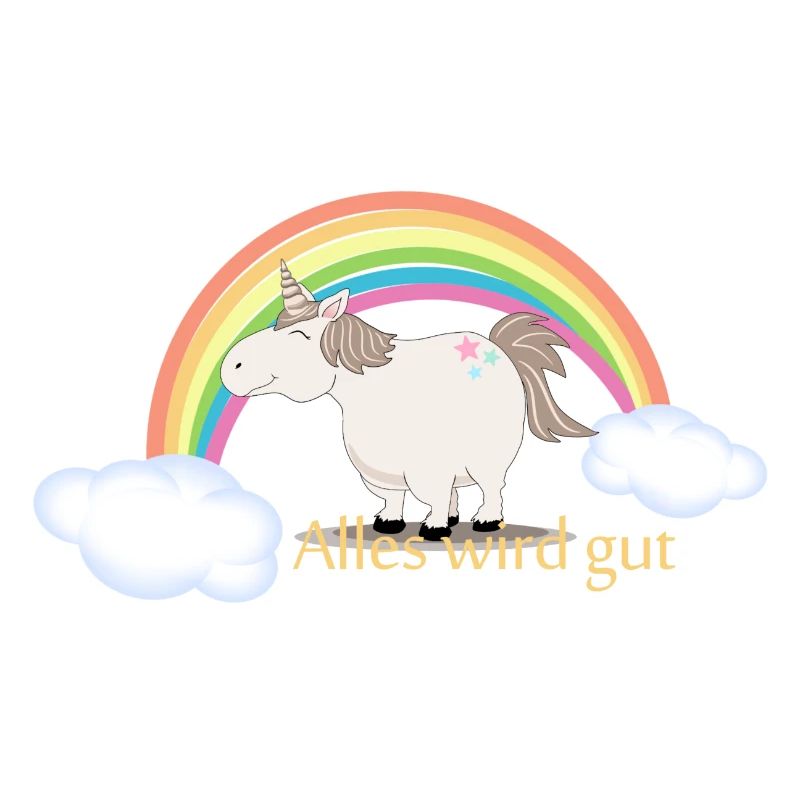 Einhorn mit Spruch: Alles wird gut