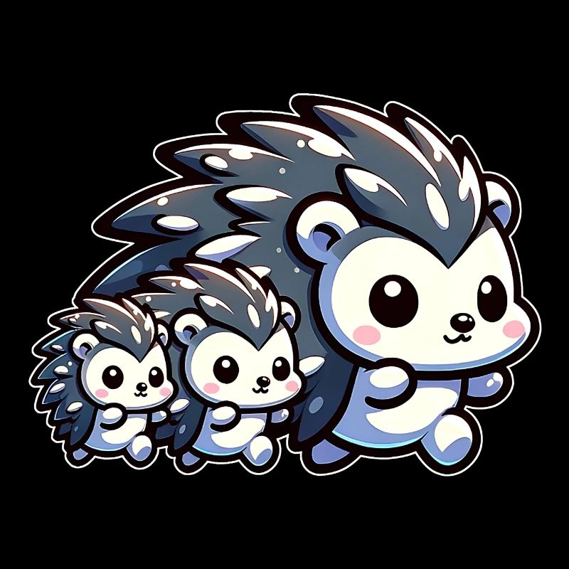 Mignon hérisson famille