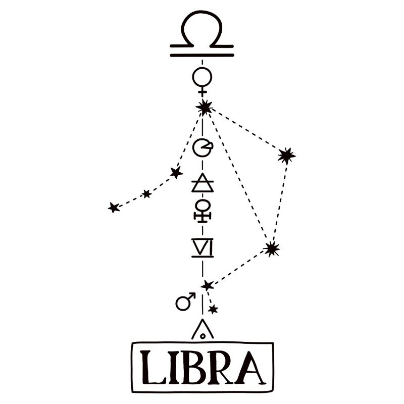 Libra - Libra Zodiac - black
