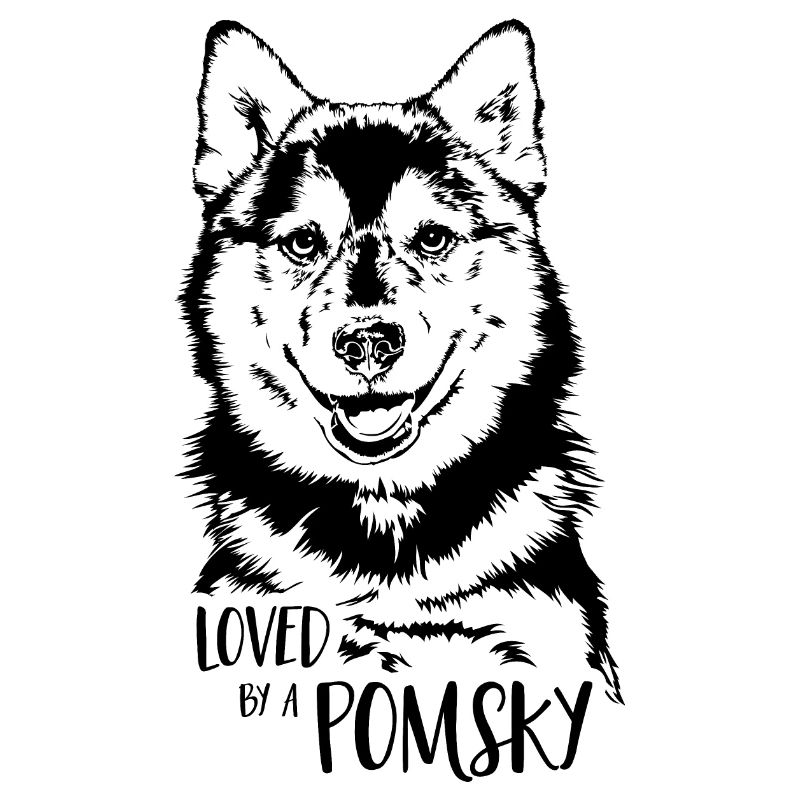 Loved by a Pomsky Hunde Hundespruch Wilsigns