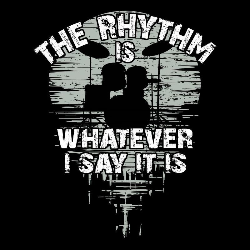 Drumset silhouette with reflection funny saying