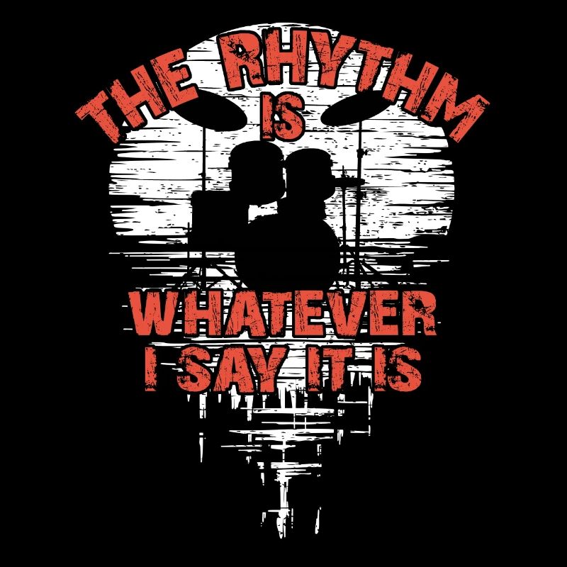 Drumset silhouette with reflection funny saying
