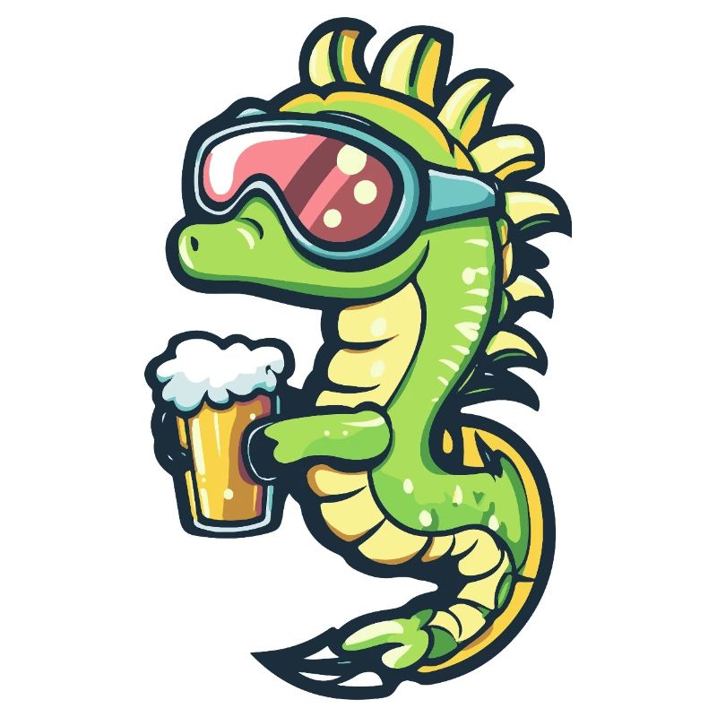 Seepferd Apres Ski Bier Comic