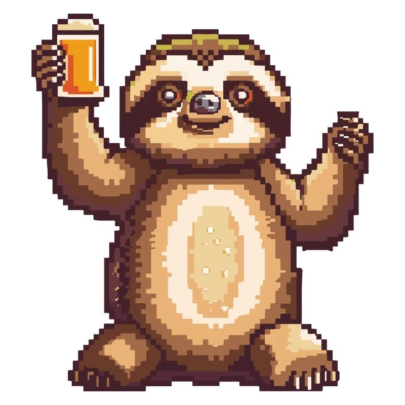 Faultier Bier Pixel