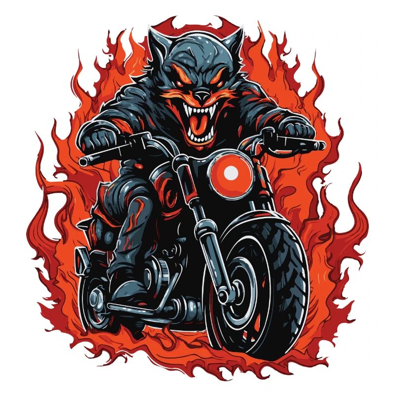 Motorcycle Wolf Biker