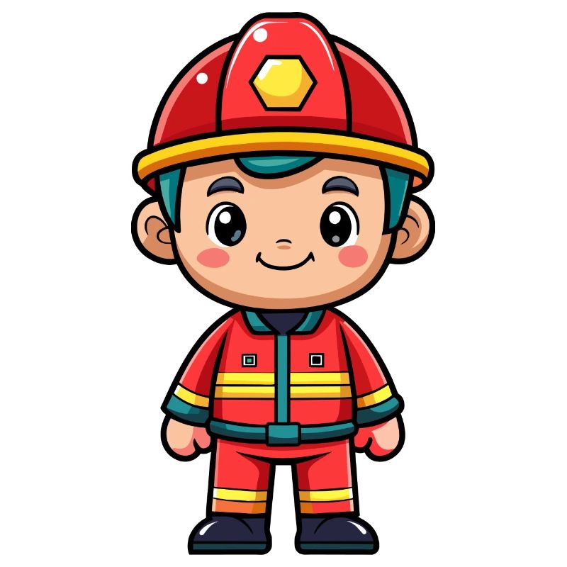 Held in Rot der Feuerwehrmann