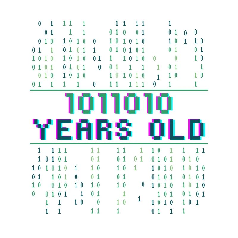 90e anniversaire 90 ans codeur de code binaire