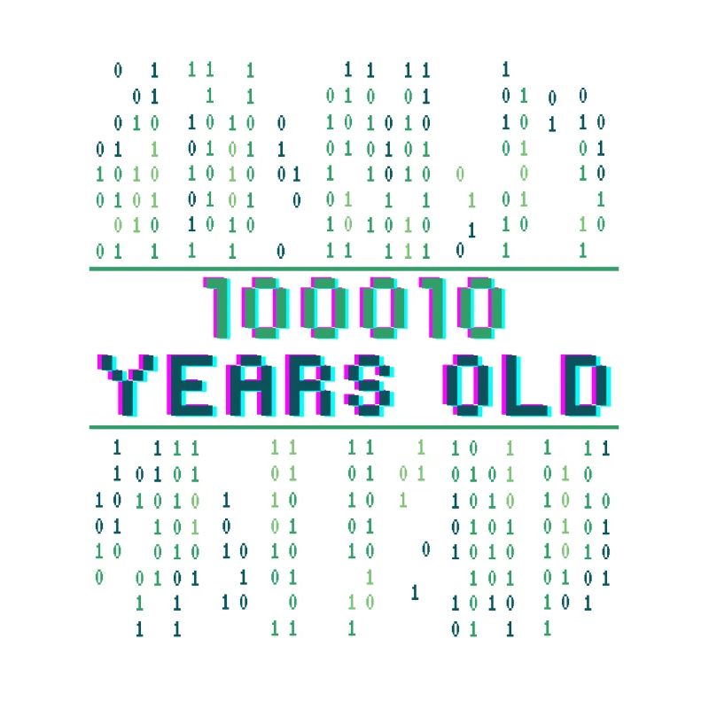 34th birthday 34 years old Binary Code Computer Science