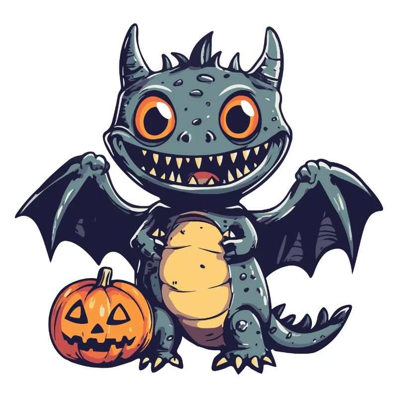Dragon Halloween Comic Funny