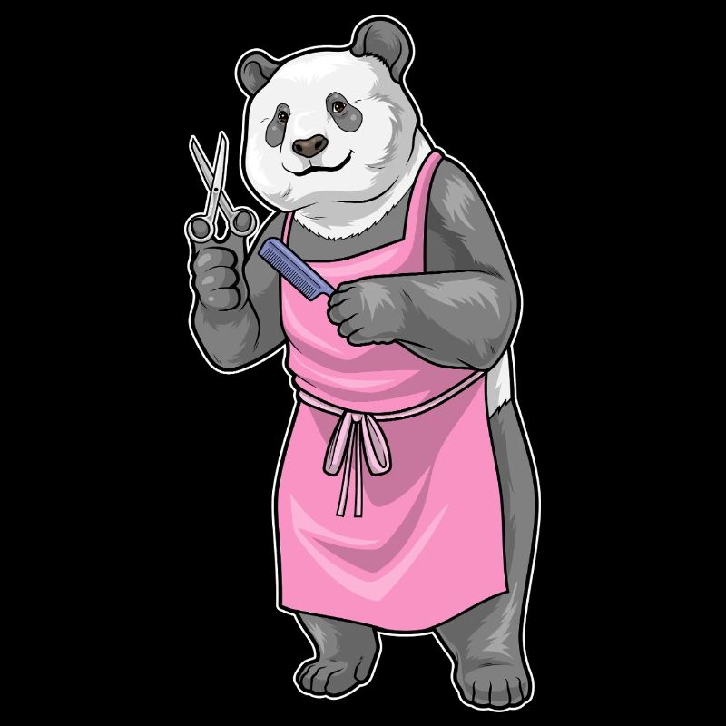 Panda Coiffe Ciseaux Peigne