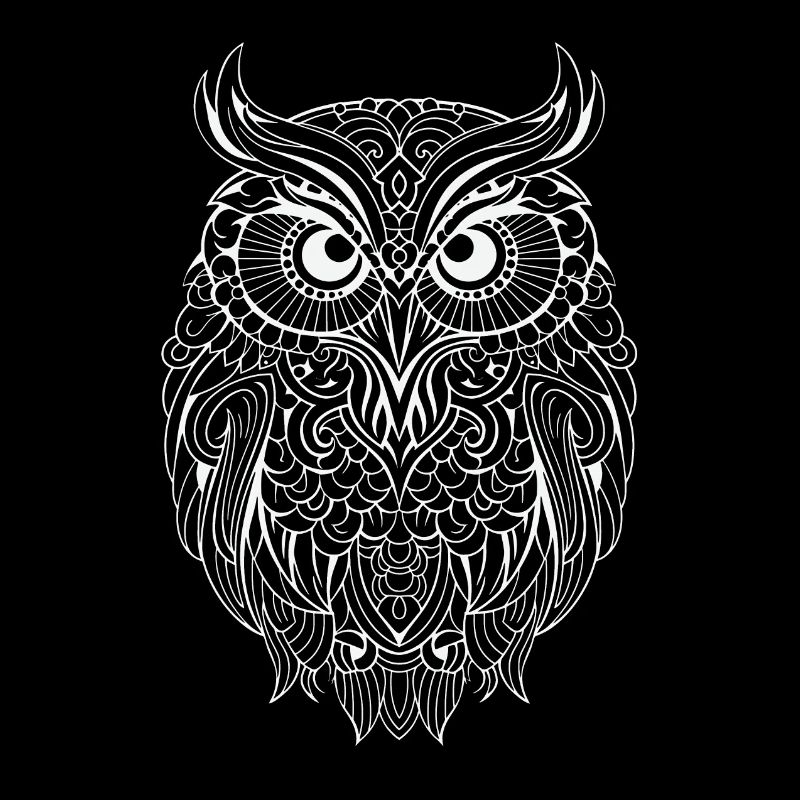 Mythisch magische Boho Eule mit Mustern