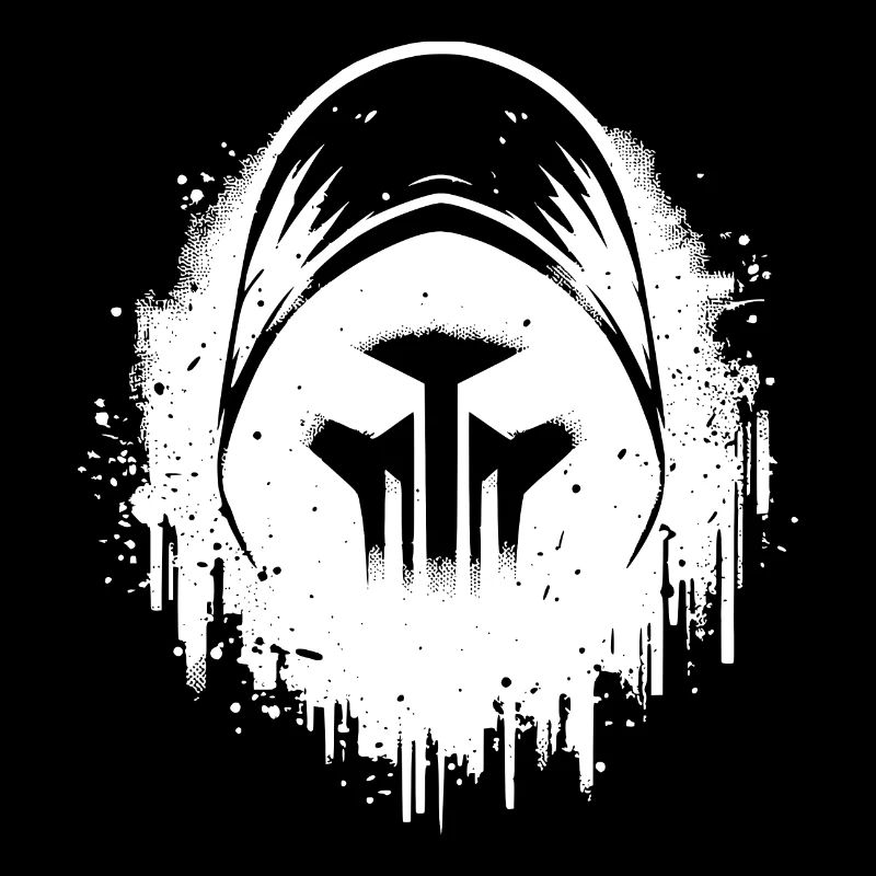 Scary Halloween Ghost Head Under Robe