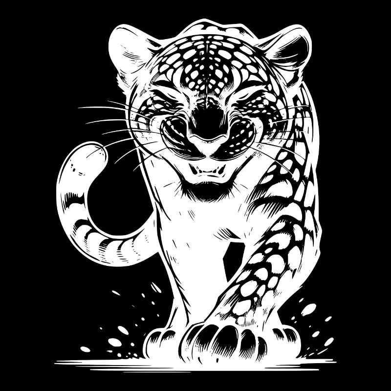 Listiger Leopard jagend mit Flecken