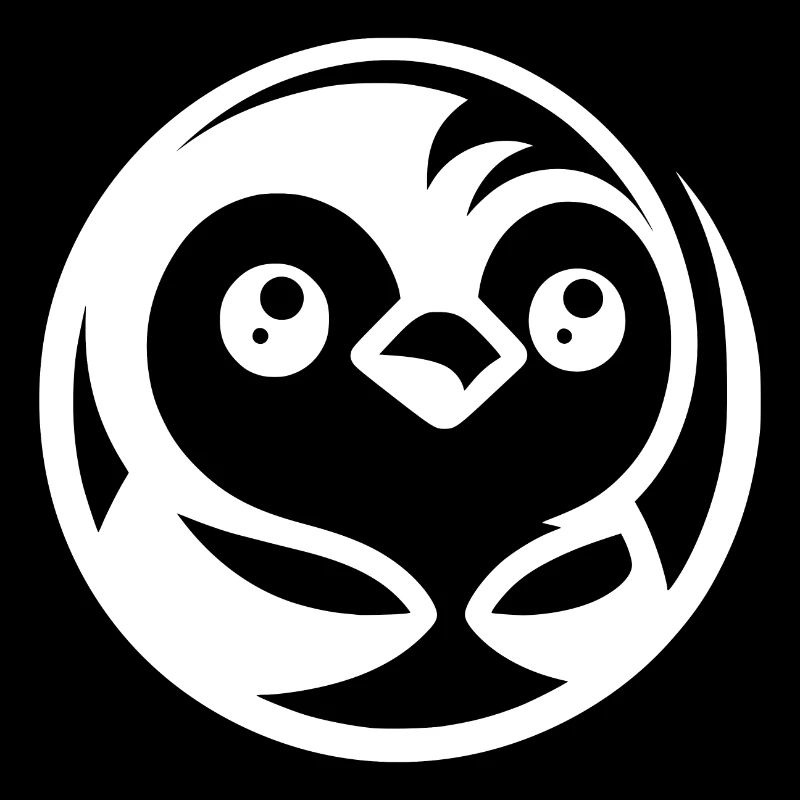 Minimalist penguin drawing with comic charm