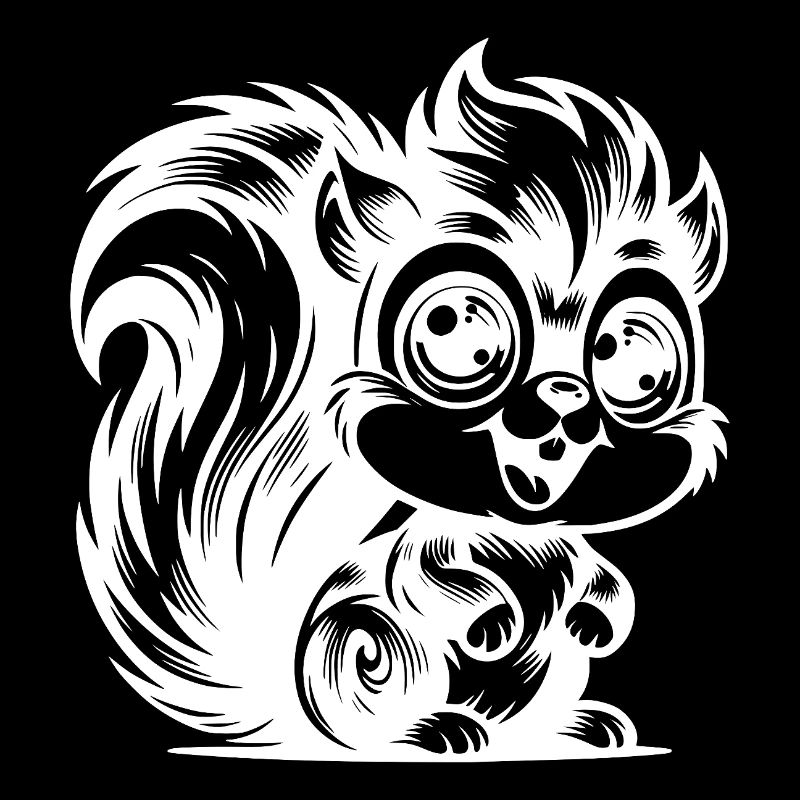 Squirrel with big eyes cartoon Drawing