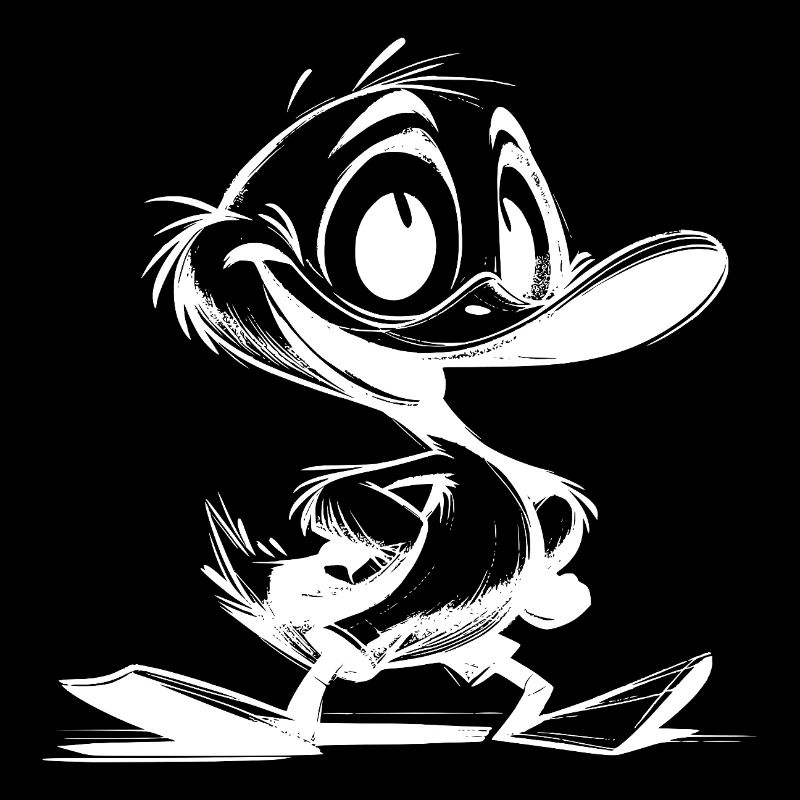 Bébé canard avec dessin de coup de bec géant