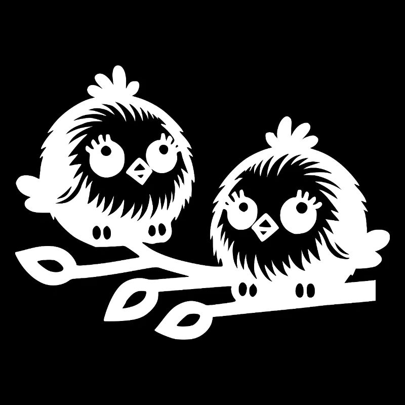 Deux petits oiseaux mignons dans le style dessin animé