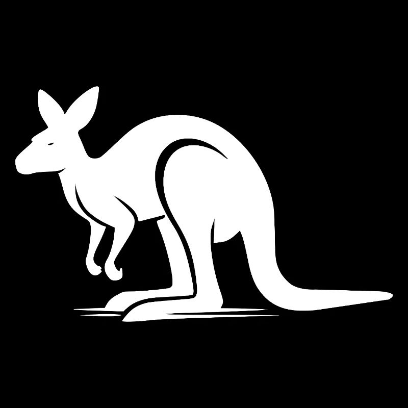 Majestic kangaroo in minimalist shape