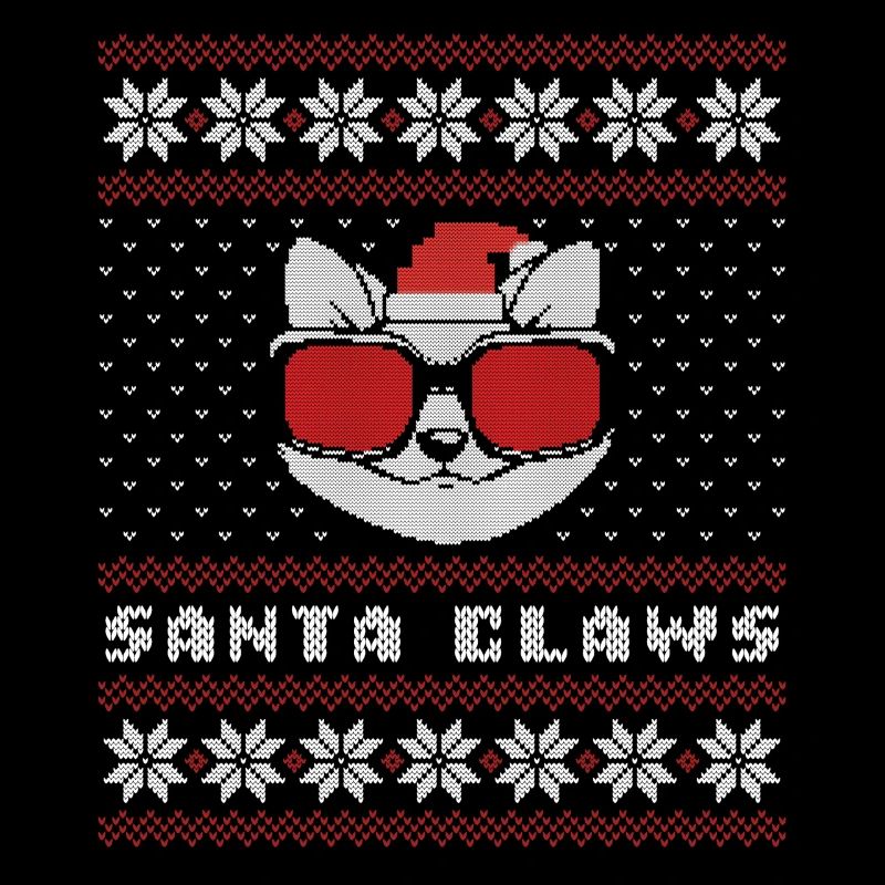 Pull de Noël laid chat Santa Claws