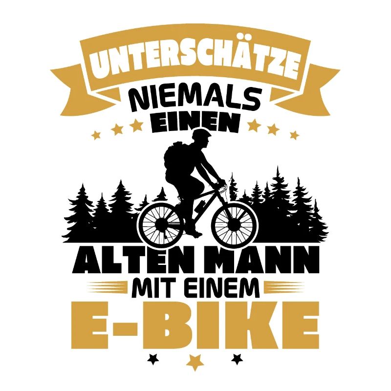 Alten mann mit einem e bike