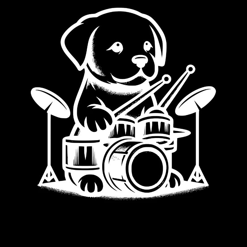 Cool Labrador Drummer Design Drum Kit